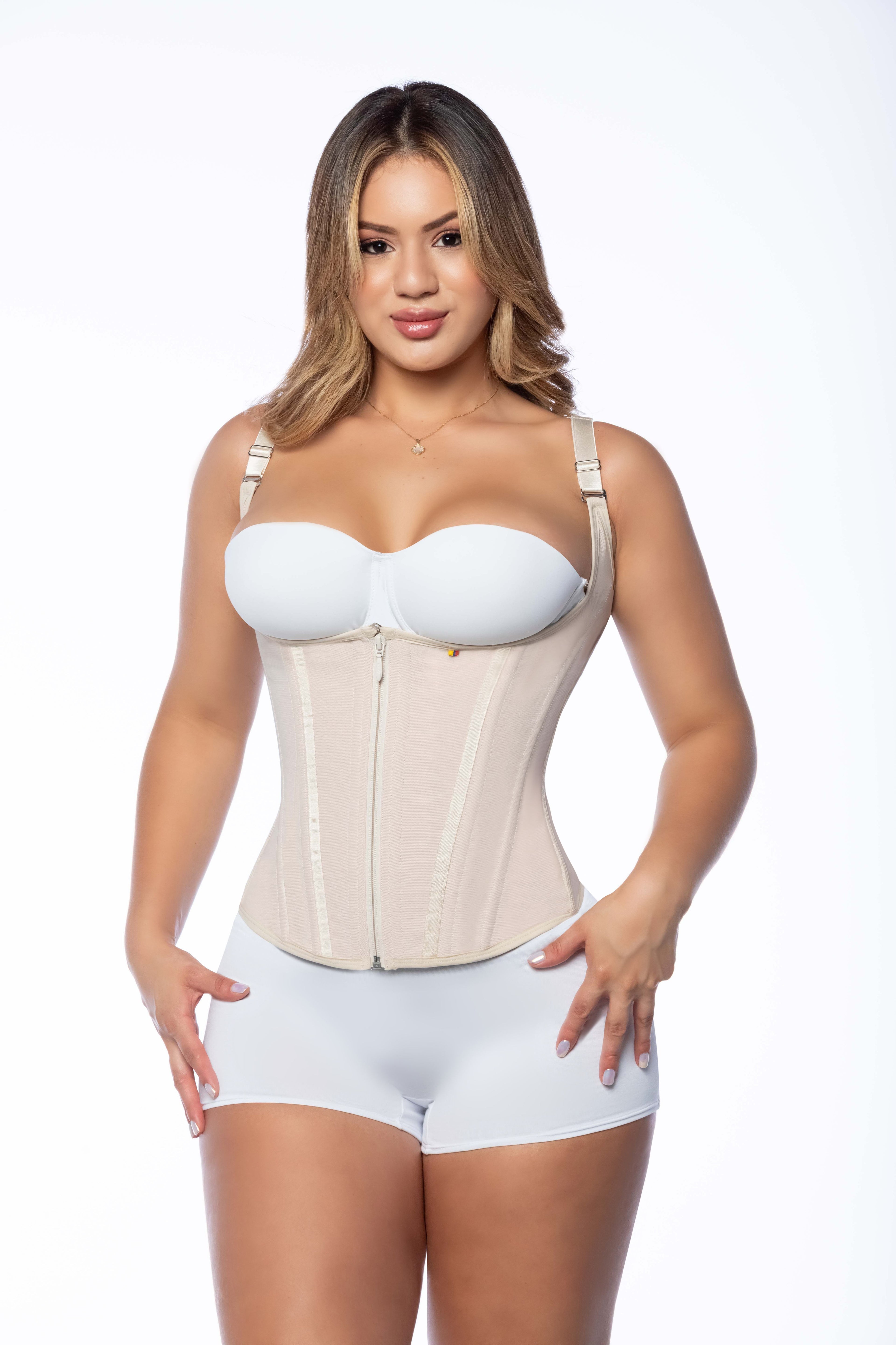 Qbano Nova Women’s 13-Boned Waist Trainer Vest – Open Bust, Full Tummy Control