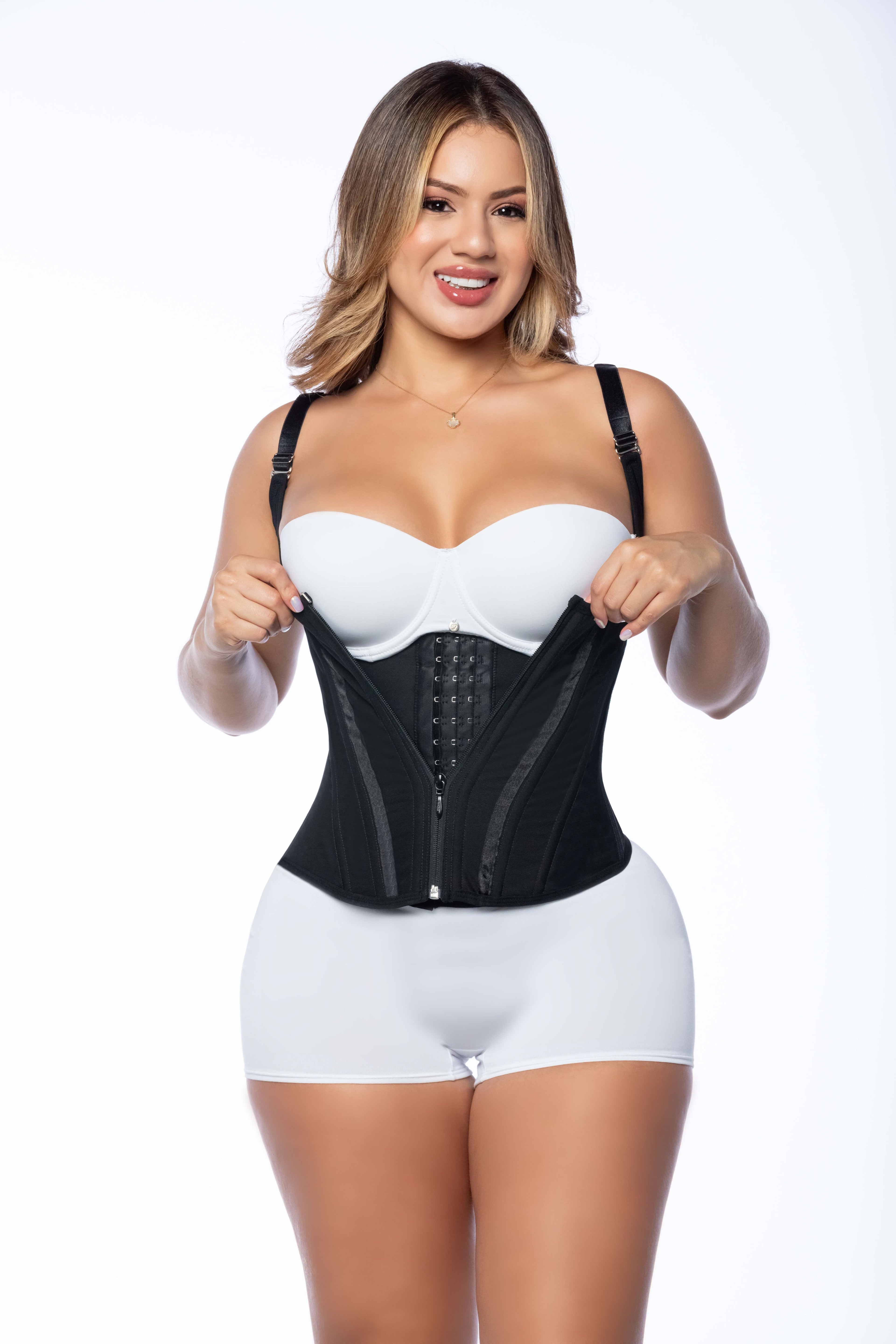 Qbano Nova Women’s 13-Boned Waist Trainer Vest – Open Bust, Full Tummy Control