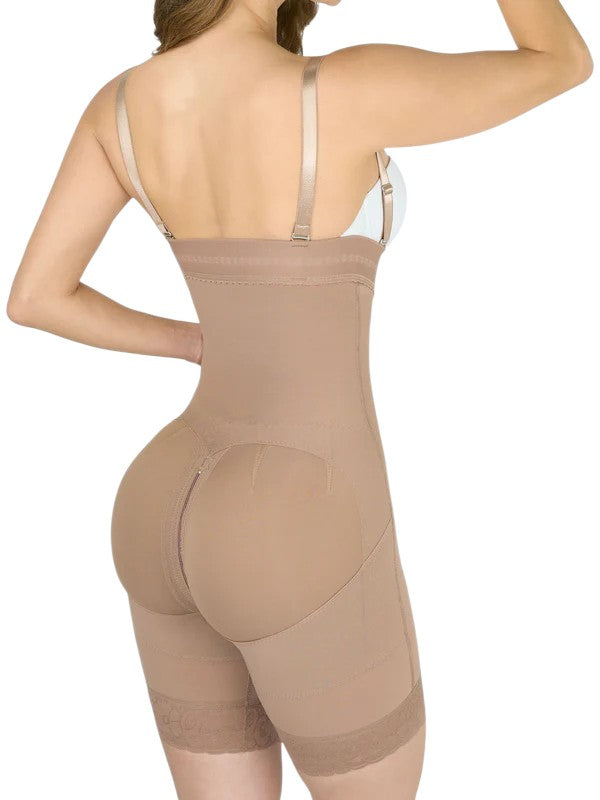 Qbano Nova Reina Strapless Full Body Shaper | Double Compression Tummy Control & Triple Butt Lift