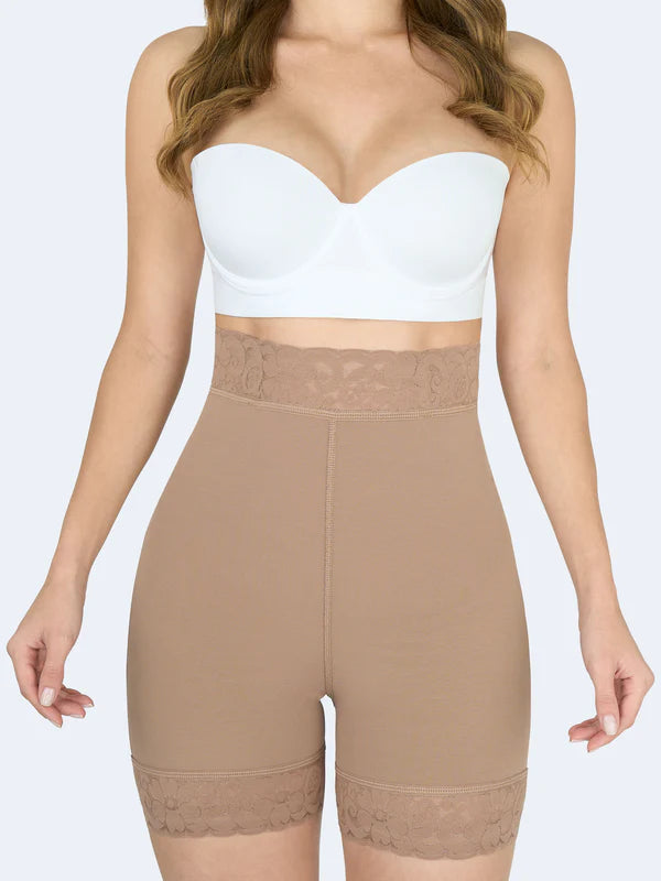 Qbano Nova Women’s High Waist Shaping Shorts – Tummy Control, Invisible Butt Lift(Cleopatra)